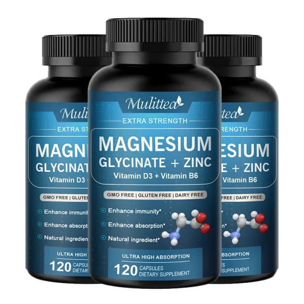Mulittea 500mg Glycine Magnesium with Zinc,Vitamin